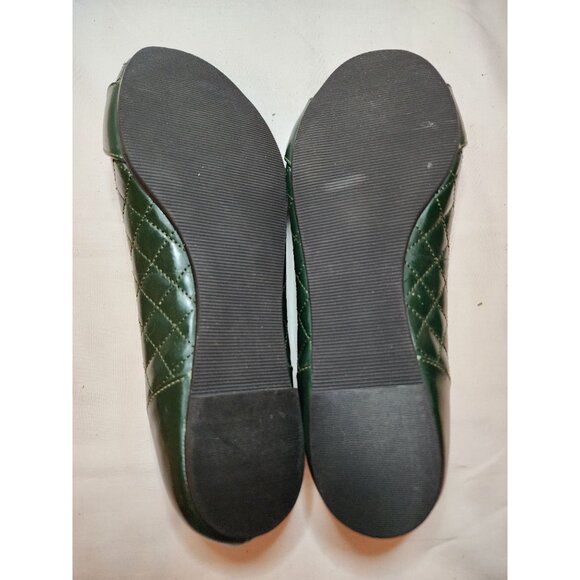 Talbots Green Quilted Dressy Comfort Ballerina Ballet Flats Sz:7.5-US - Picture 8 of 8